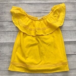 Yellow Off the Shoulder GAP Flutter Sleeve Girls Top Size Small (6-7)